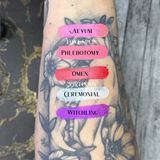 #SHADES_AEVUM (SHIFTY METALLIC SHIMMER),PHLEBOTOMY,OMEN (METALLIC SHIMMER),CEREMONIAL (METALLIC SHIMMER),WITCHLING (METALLIC SHIMMER),LOVESPELL (SPLIT 10G),VIRTUOUS (SPLIT 10G)