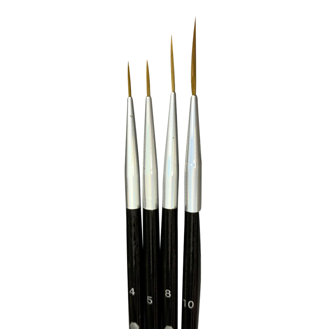 B-grade Fine Lines 4pc Eyeliner Brush Set (longer handle)