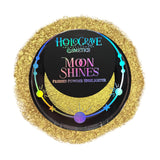 Holograve Cosmetics MoonShines pressed powder highlighter in the shade Crescent. vegan, cruelty-free, talc-free, shimmer highlighter
#SHADES_CRESCENT