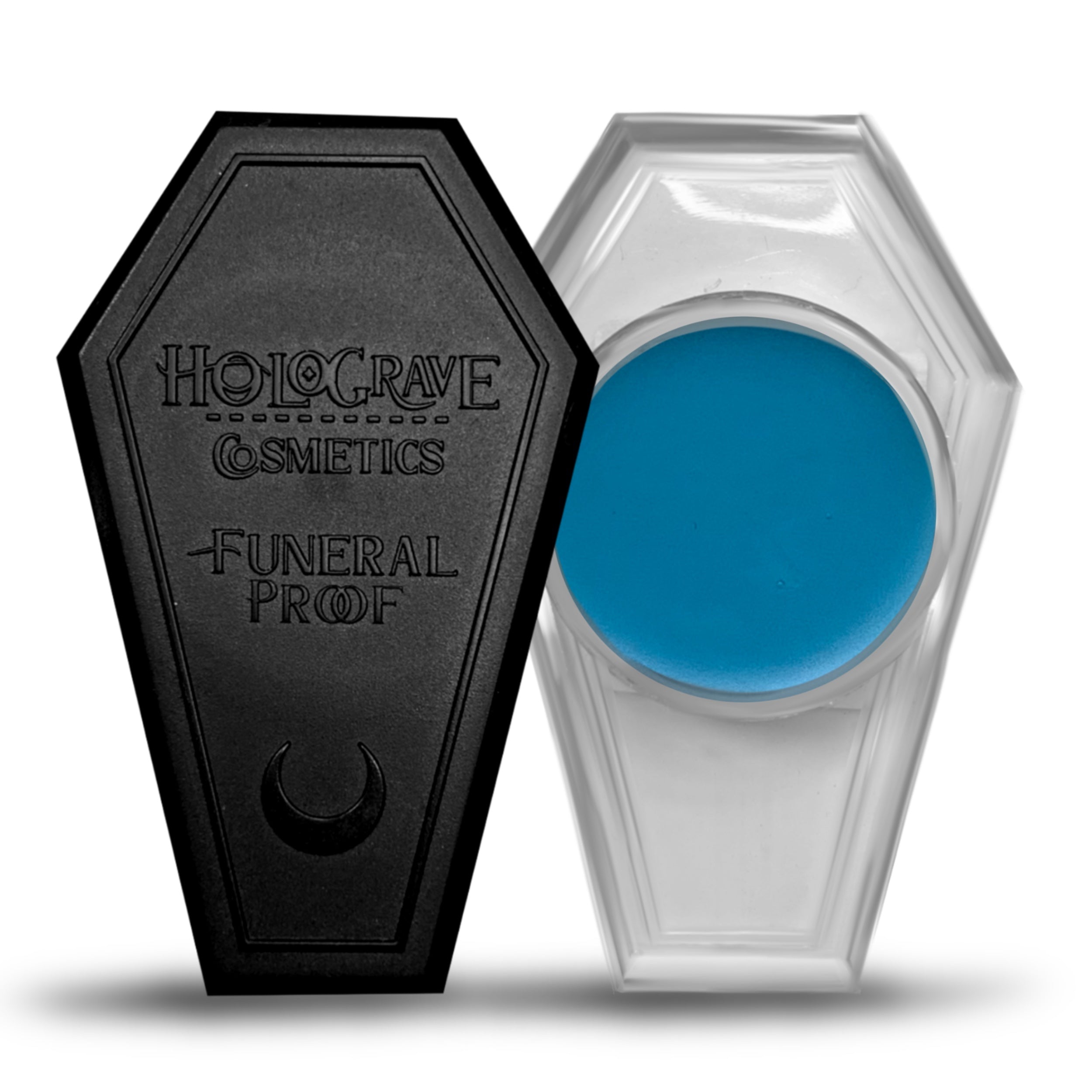 COFFIN JAR WATER PROOF FUNERAL PROOF EYELINER/BROW POMADE BY HOLOGRAVE COSMETICS IN THE BLUE SHADE CRYOGENIC #SHADES_CRYOGENIC