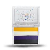 RECTANGLE CONTAINER WATER ACTIVATED MOON WATER EYELINER AND FACE PAINT BY HOLOGRAVE COSMETICS IN THE YELLOW/WHITE/PURPLE/BLACK PAN #SHADES_CRYPTID