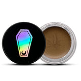 GLASS CIRCLE JAR WATER PROOF FUNERAL PROOF EYELINER/BROW POMADE BY HOLOGRAVE COSMETICS IN THE SHIMMERY METALLIC BRONZE SHADE DEATH TOLL
#SHADES_DEATH TOLL (METALLIC SHIMMER)