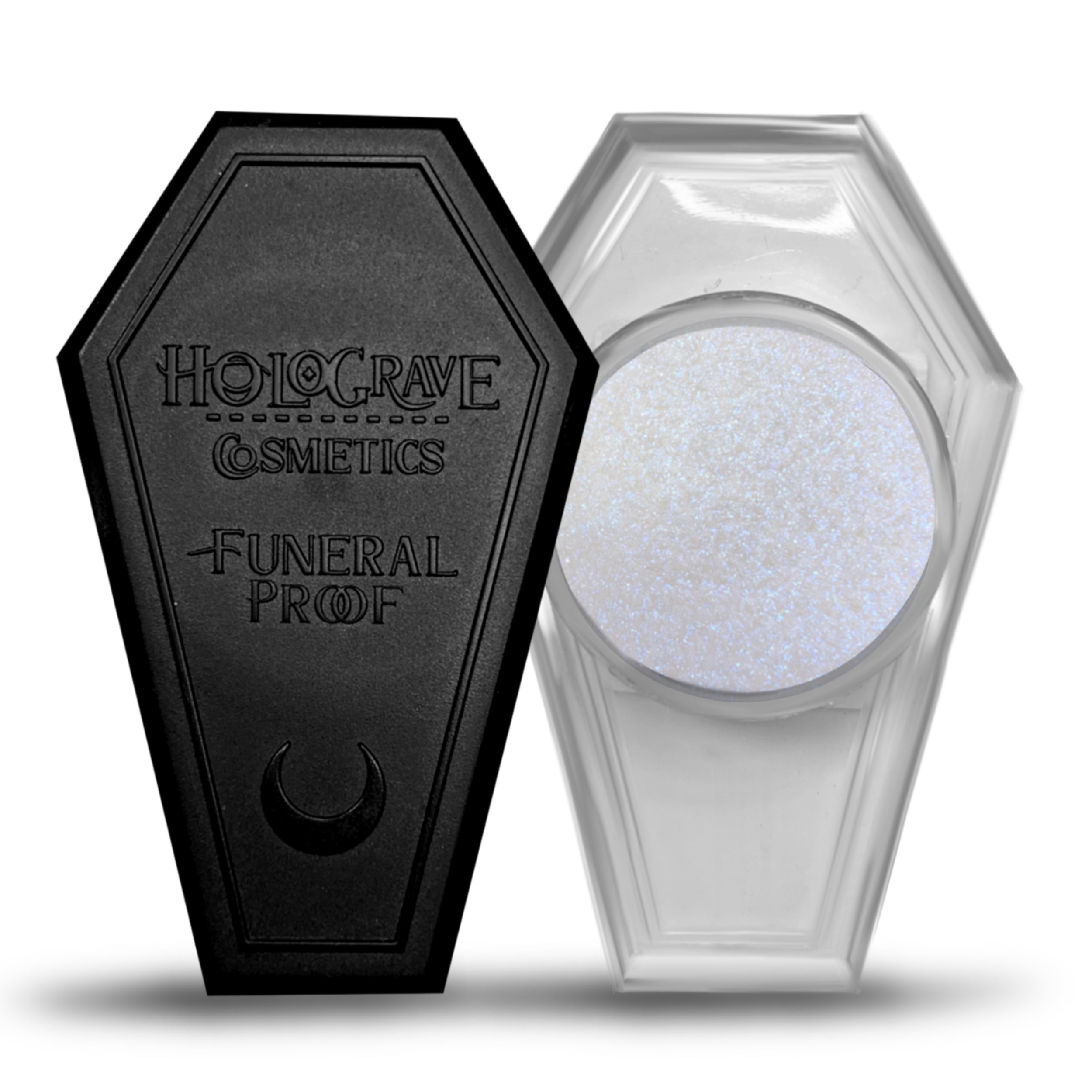 COFFIN JAR WATER PROOF FUNERAL PROOF EYELINER/BROW POMADE BY HOLOGRAVE COSMETICS IN THE SHEER INTERFERENCE BLUE SHADE GLIMMER #SHADES_GLIMMER (SHEER INTERFERENCE)