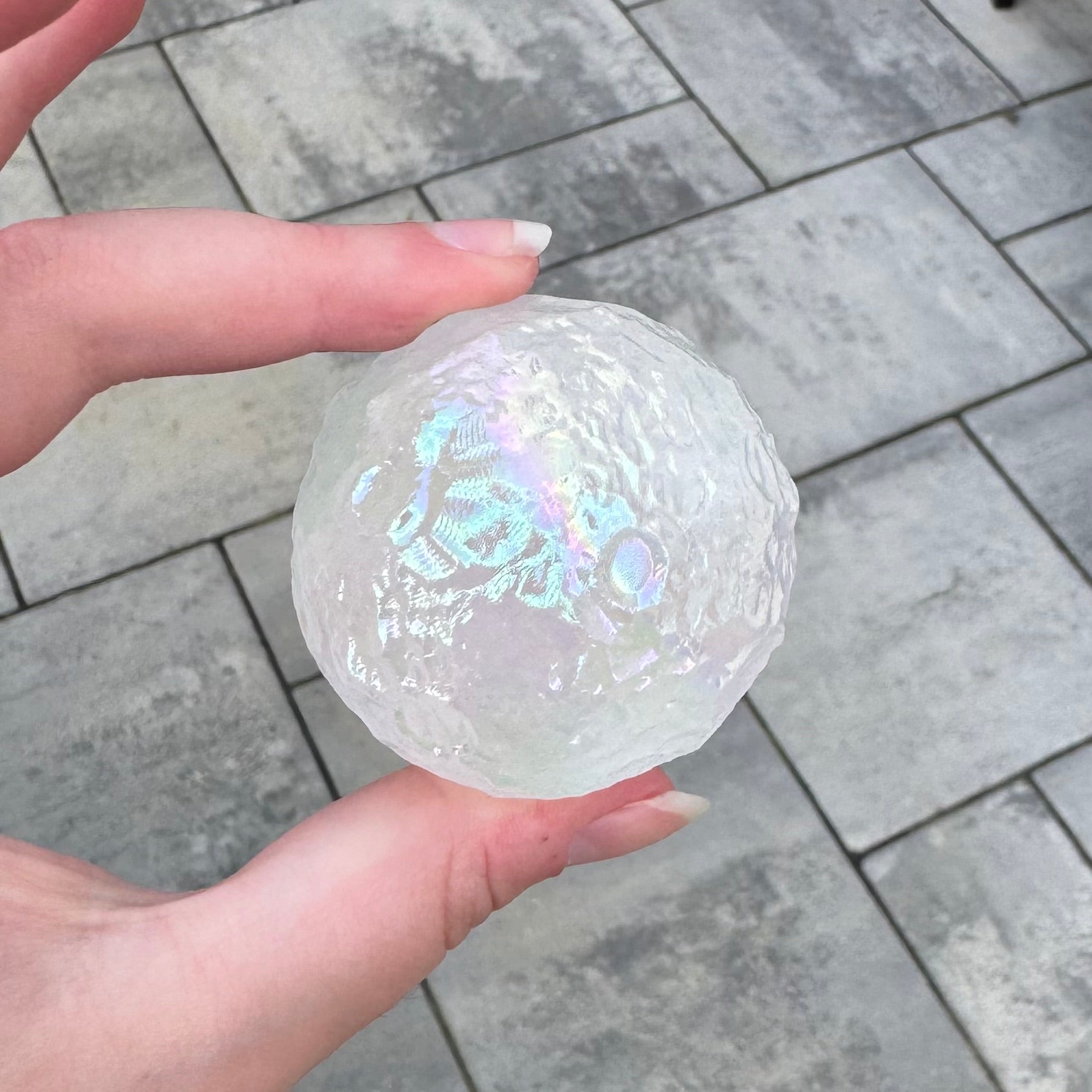 Aura Quartz Moon Sphere