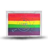 RECTANGLE CONTAINER WATER ACTIVATED MOON WATER EYELINER AND FACE PAINT BY HOLOGRAVE COSMETICS IN THE UV REACTIVE RAINBOW PAN #SHADES_UV LIGHTS OUT