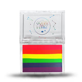 RECTANGLE CONTAINER WATER ACTIVATED MOON WATER EYELINER AND FACE PAINT BY HOLOGRAVE COSMETICS IN THE UV REACTIVE RAINBOW PAN #SHADES_UV LIGHTS OUT