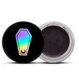 GLASS CIRCLE JAR WATER PROOF FUNERAL PROOF EYELINER/BROW POMADE BY HOLOGRAVE COSMETICS IN THE OFF-BLACK SHADE MORTUARY #SHADES_MORTUARY