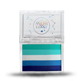 RECTANGLE CONTAINER WATER ACTIVATED MOON WATER EYELINER AND FACE PAINT BY HOLOGRAVE COSMETICS IN THE TEAL/AQUA/WHITE/BLUE PAN #SHADES_MARIANA TRENCH