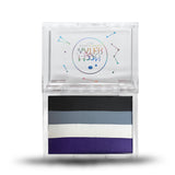 RECTANGLE CONTAINER WATER ACTIVATED MOON WATER EYELINER AND FACE PAINT BY HOLOGRAVE COSMETICS IN THE BLACK/GREY/WHITE/PURPLE PAN #SHADES_NIGHTSHADE