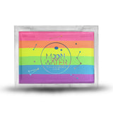 RECTANGLE CONTAINER WATER ACTIVATED MOON WATER EYELINER AND FACE PAINT BY HOLOGRAVE COSMETICS IN THE PASTEL UV REACTIVE RAINBOW PAN #SHADES_UV RIP (REST IN PASTELS)
