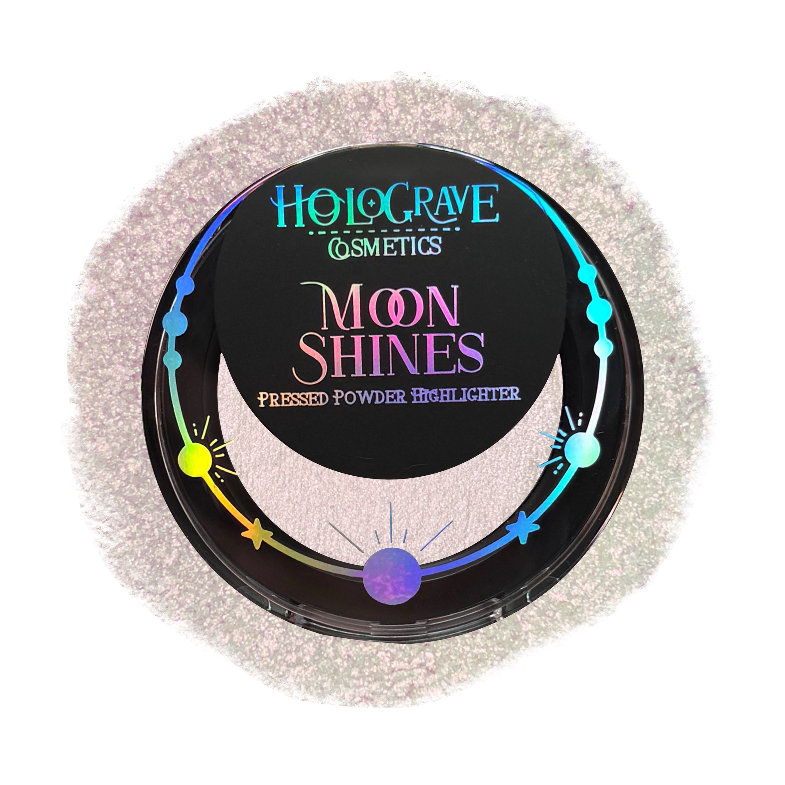 Holograve Cosmetics MoonShines pressed powder highlighter in the shade Unseen. vegan, cruelty-free, talc-free, shimmer highlighter
#SHADES_UNSEEN